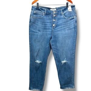 NWT Maurices Classic Slim Crop Blue Button-Fly Women's Jeans Size 34